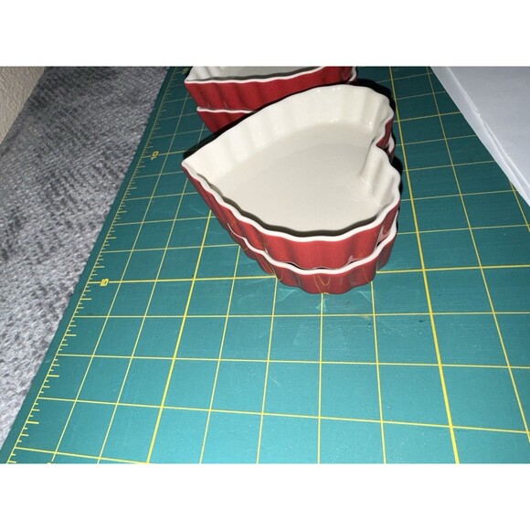 Rose Levy Beranbaum Sweetheart Bakeware Heart Shaped Dish Ceramic Set of 4 Crème - Picture 12 of 14